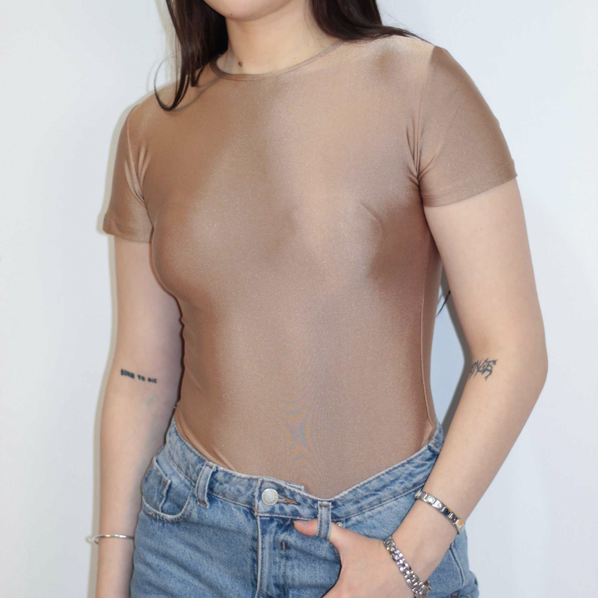 Body Manga Corta Café