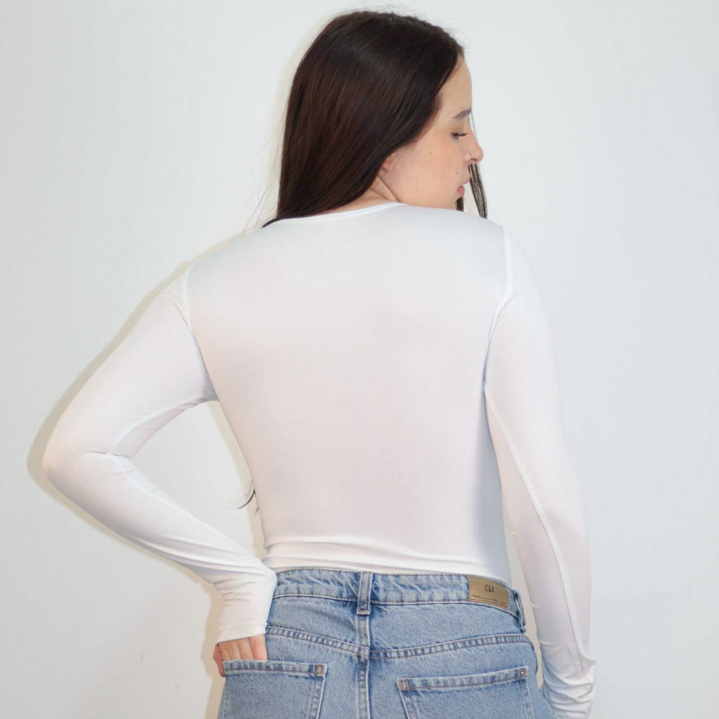Body Manga Larga Blanco