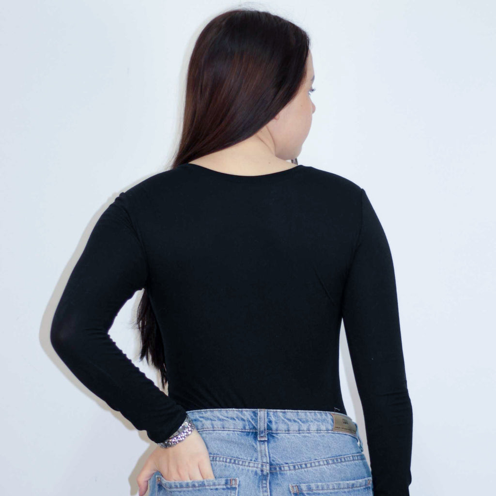 Body Manga Larga Negro