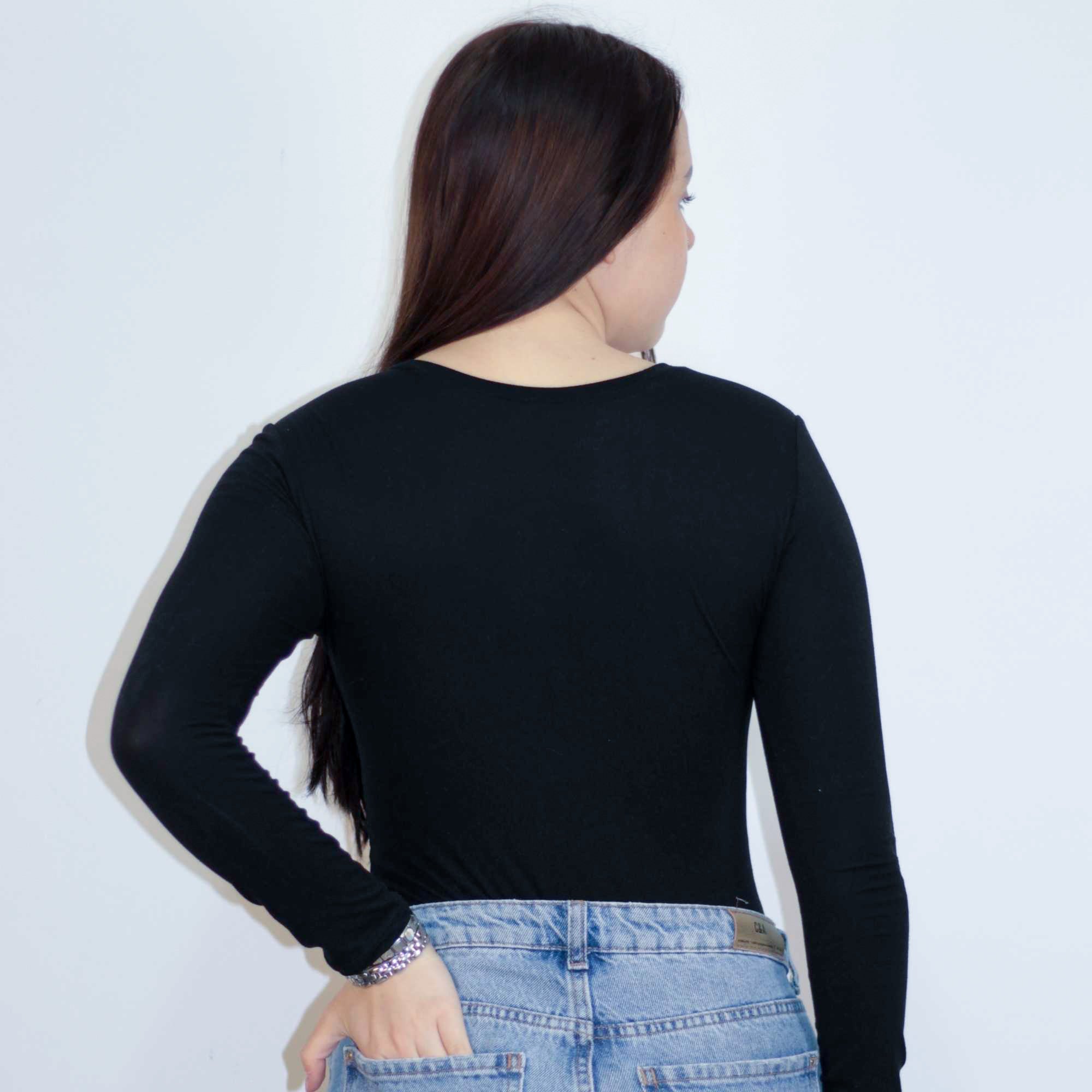 Body Manga Larga Negro